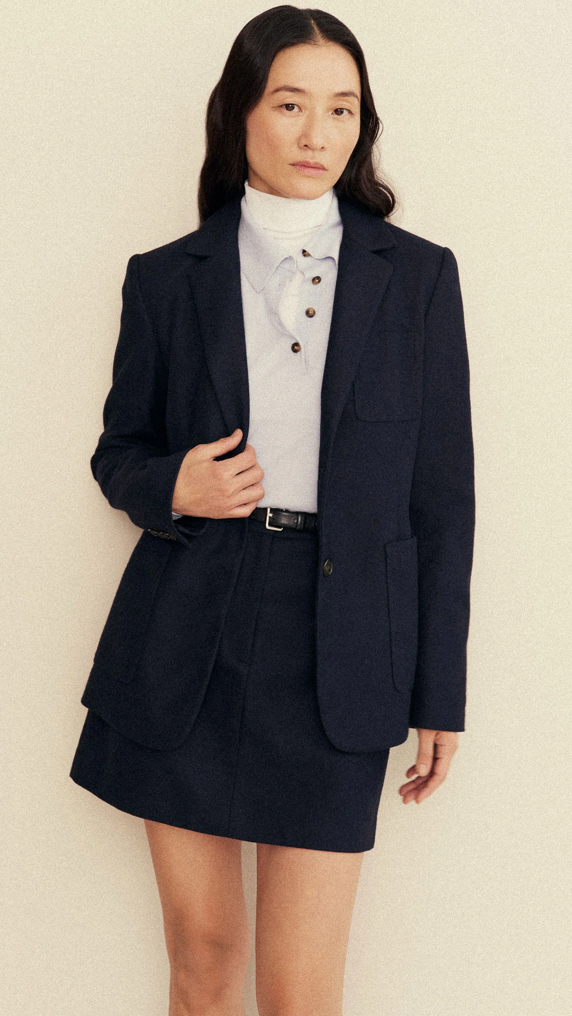 Unlined Weekend Blazer in Double-Faced Wool | Navy - Image 11
