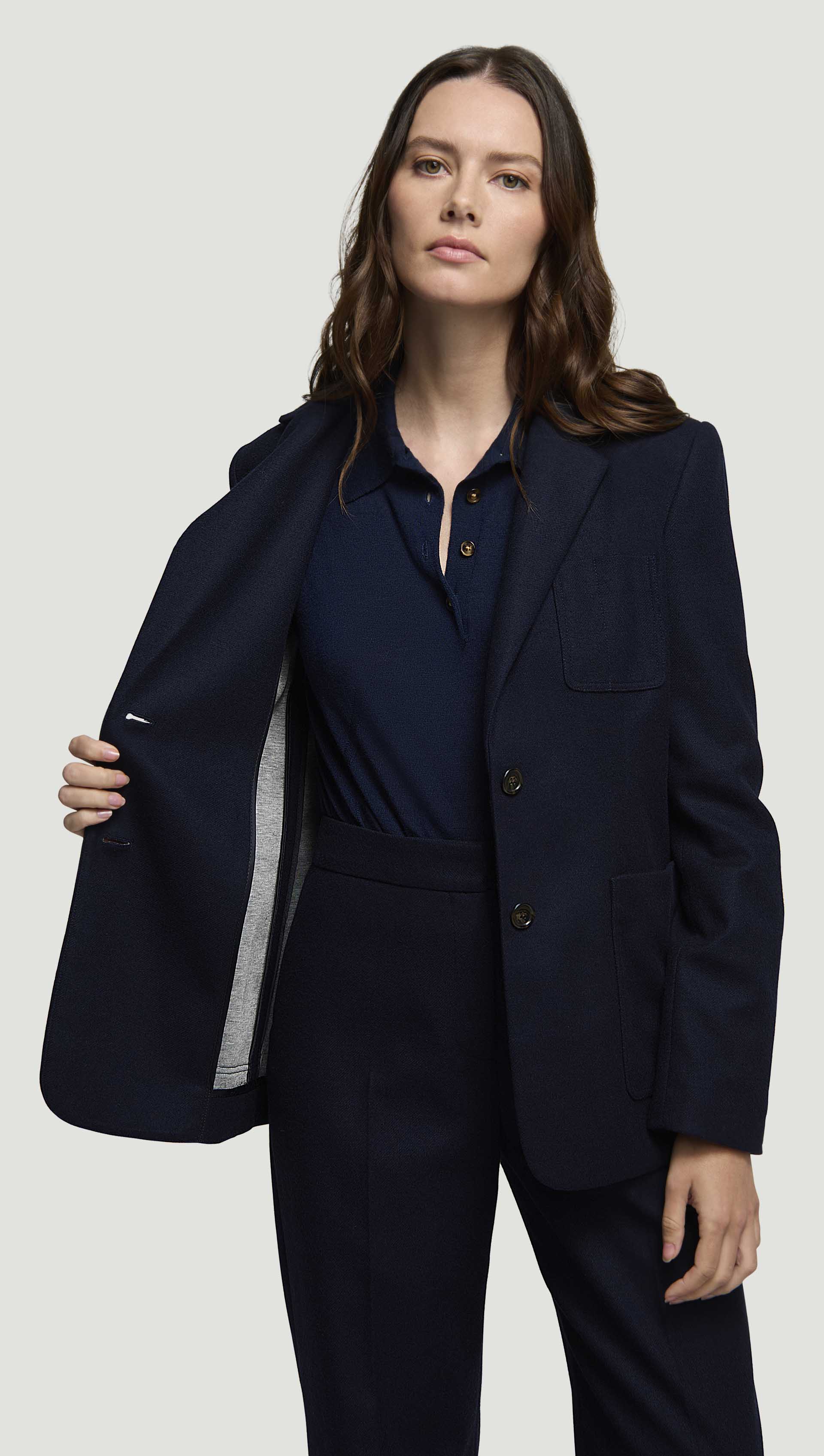 Unlined Weekend Blazer in Double-Faced Wool | Navy - Image 2