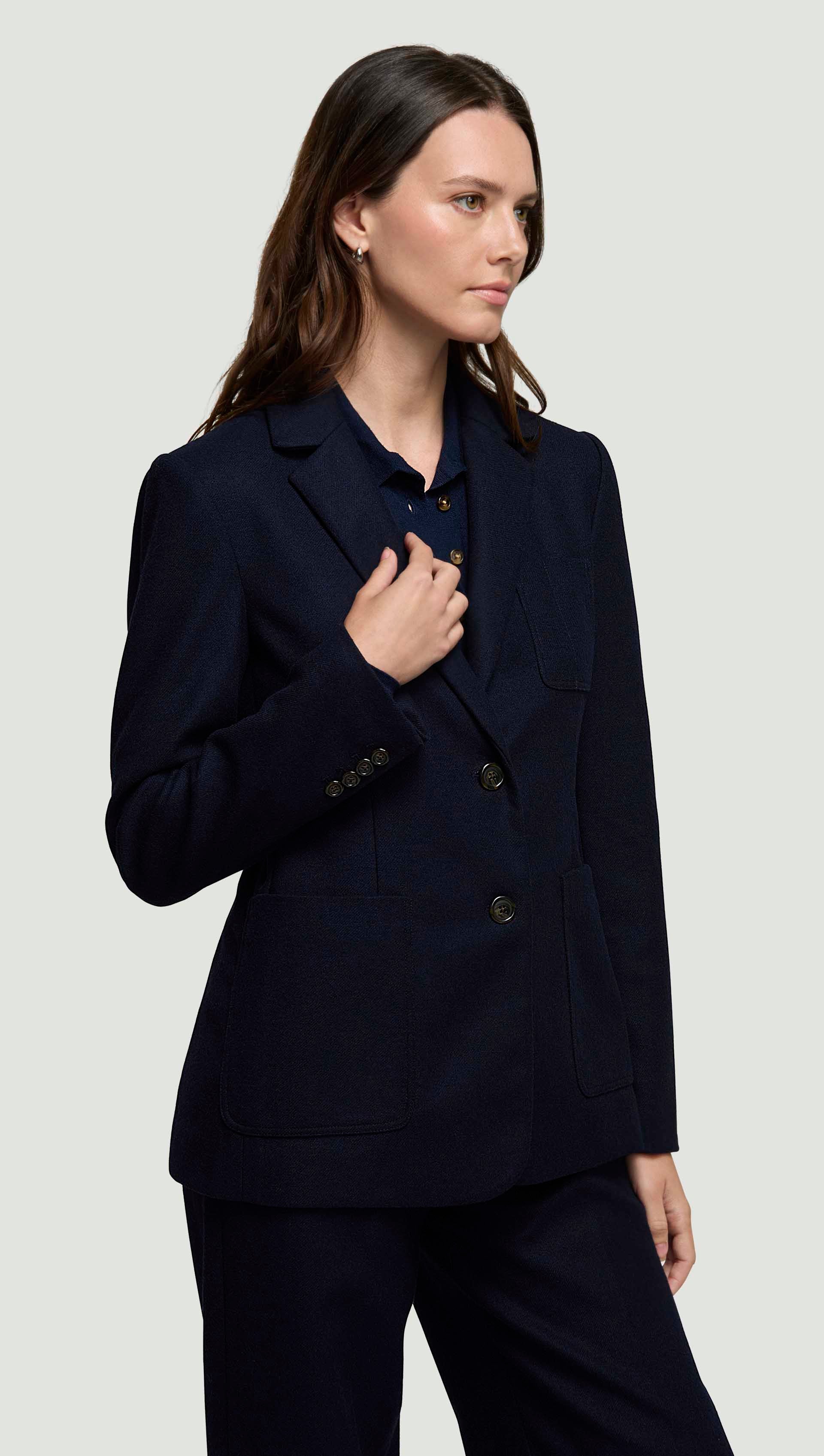 Unlined Weekend Blazer in Double-Faced Wool | Navy - Image 4