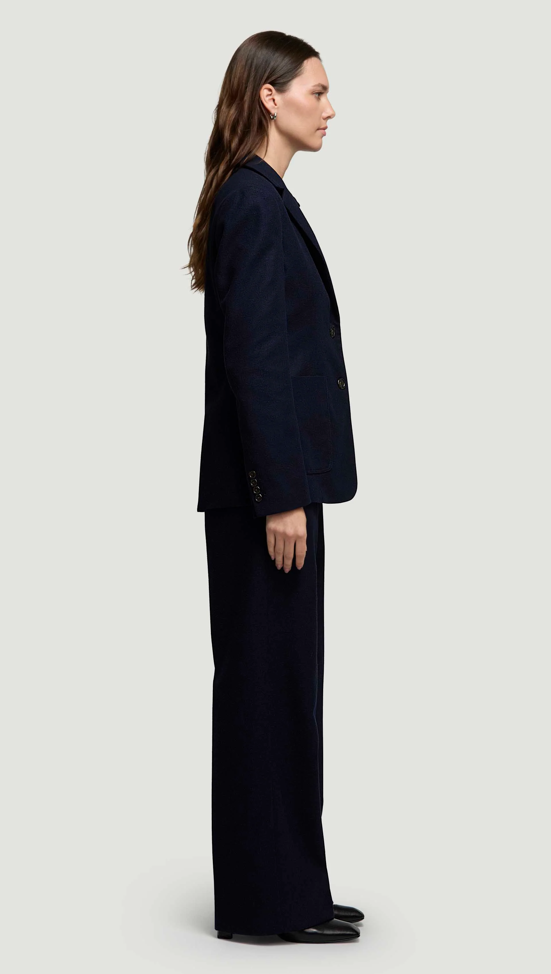 Unlined Weekend Blazer in Double-Faced Wool | Navy - Image 5