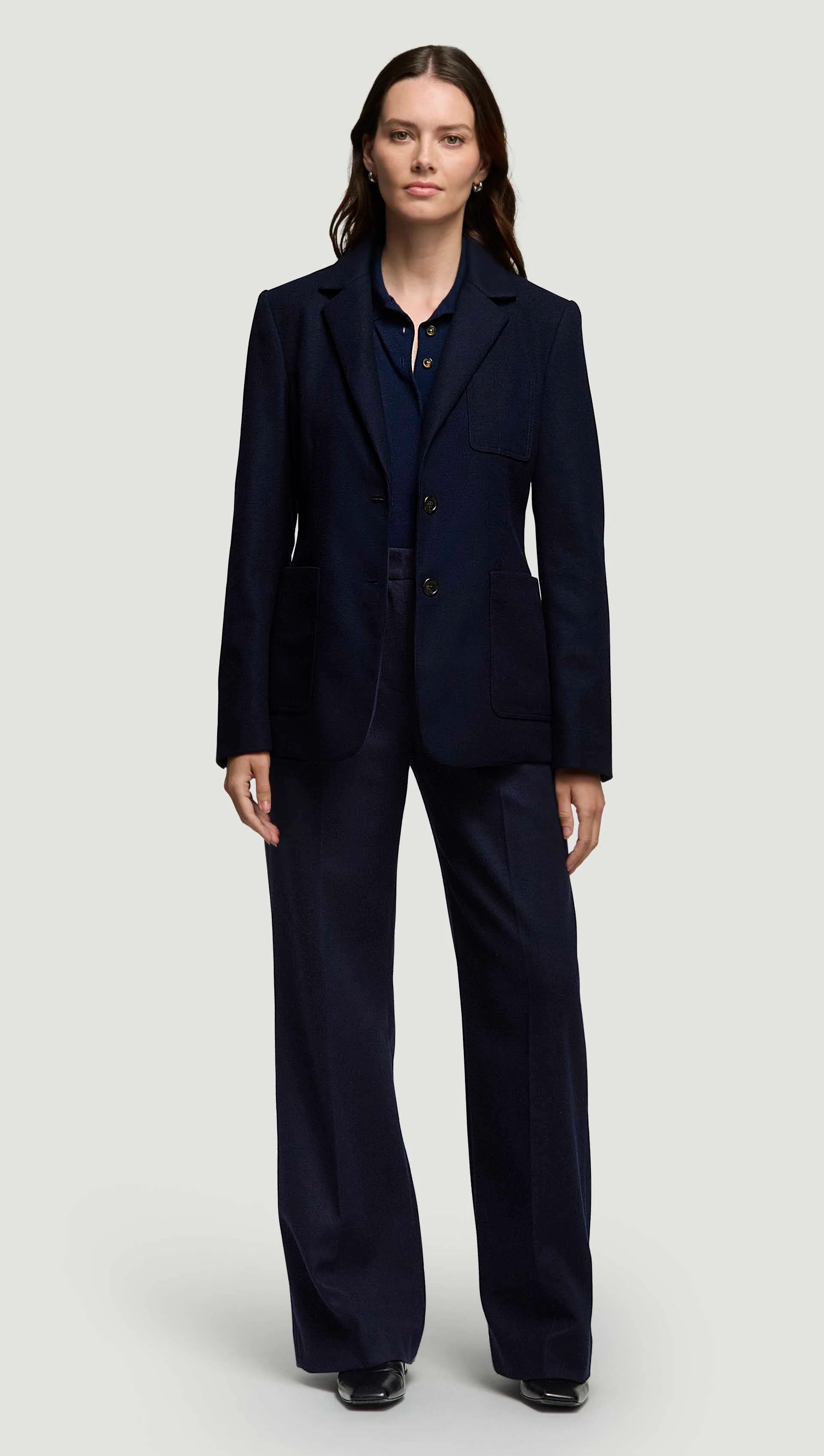 Unlined Weekend Blazer in Double-Faced Wool | Navy - Image 6