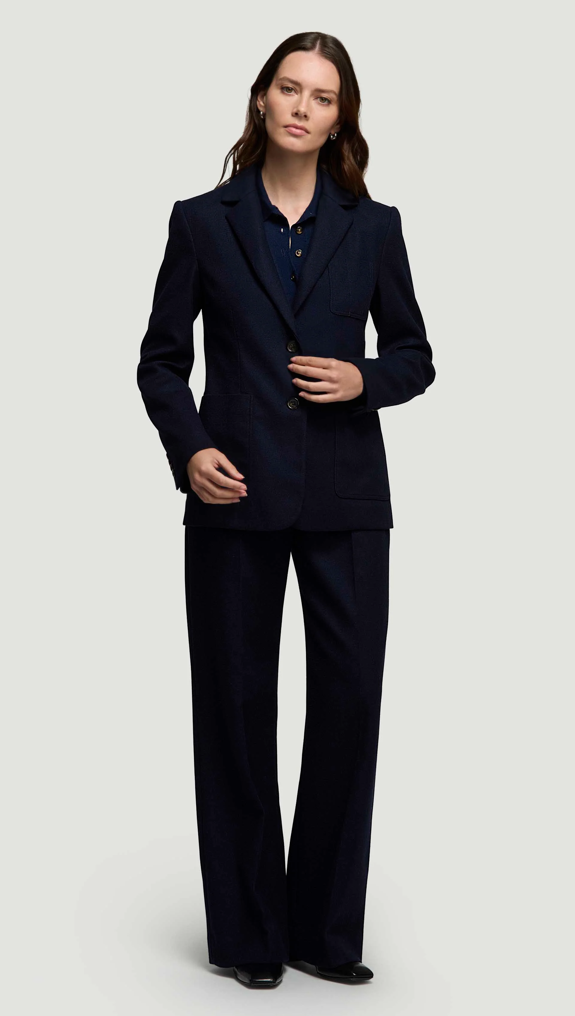 Unlined Weekend Blazer in Double-Faced Wool | Navy - Image 7