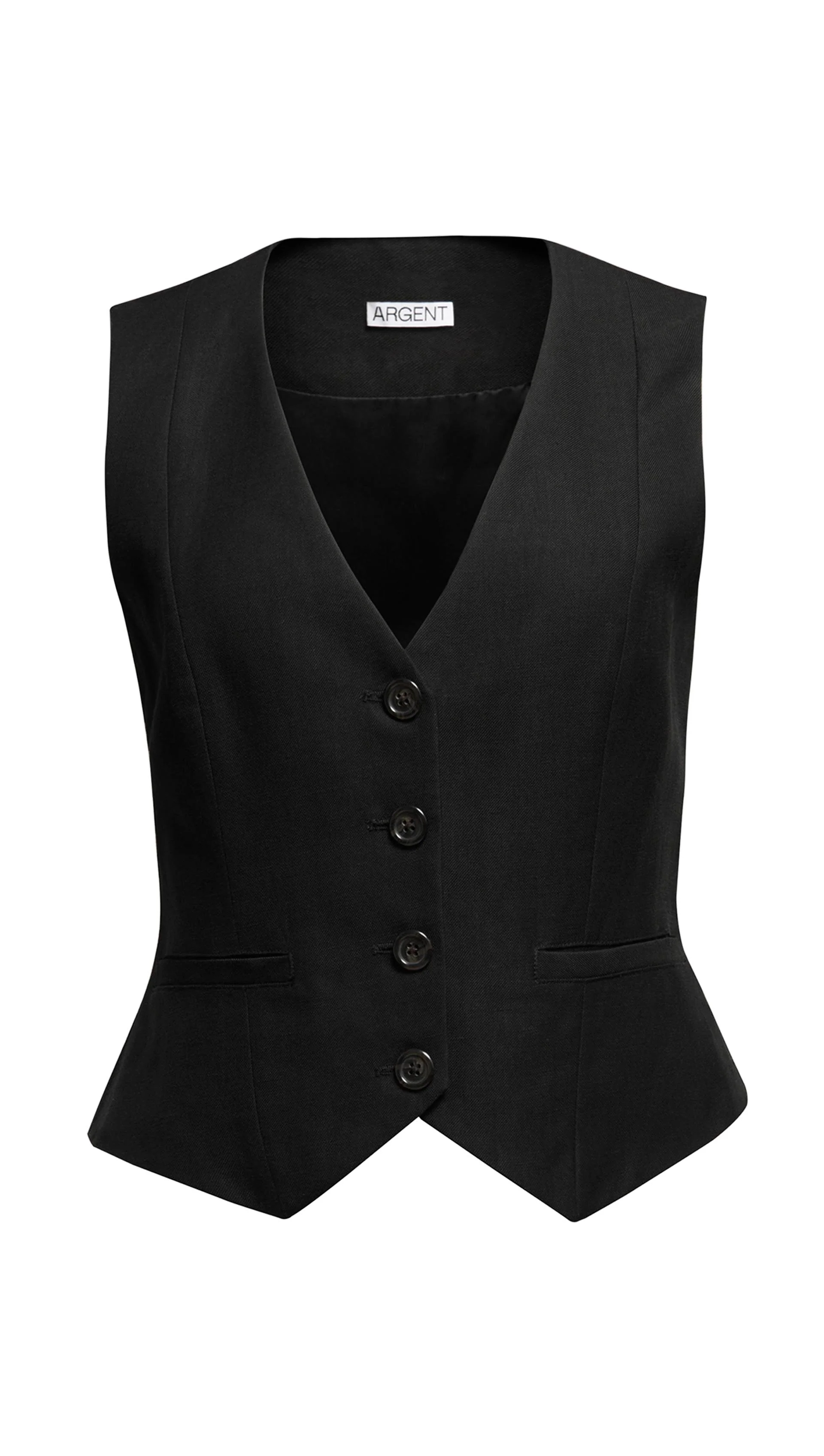 Waistcoat in Viscose Linen Twill | Black - Image 6
