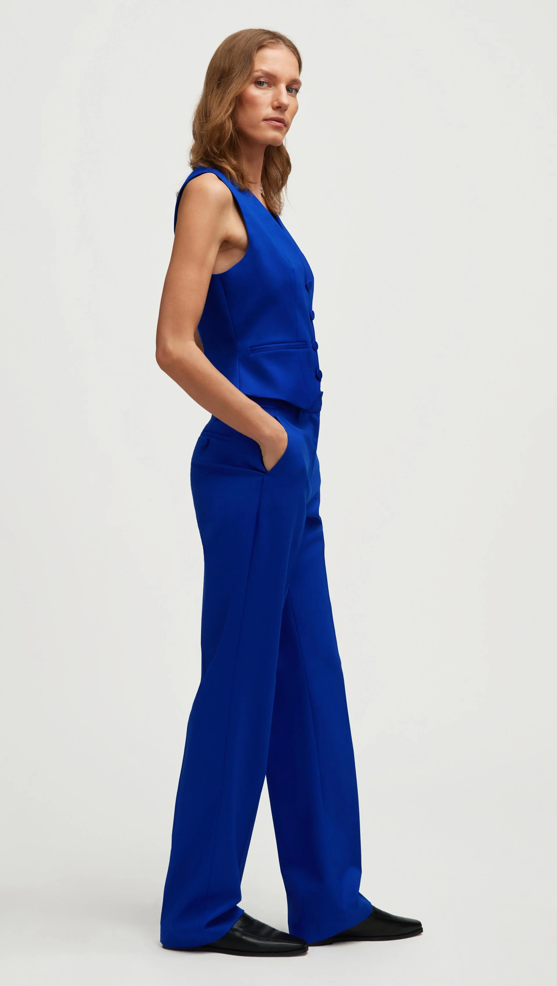 Waistcoat in Seasonless Wool | Lapis - Image 4