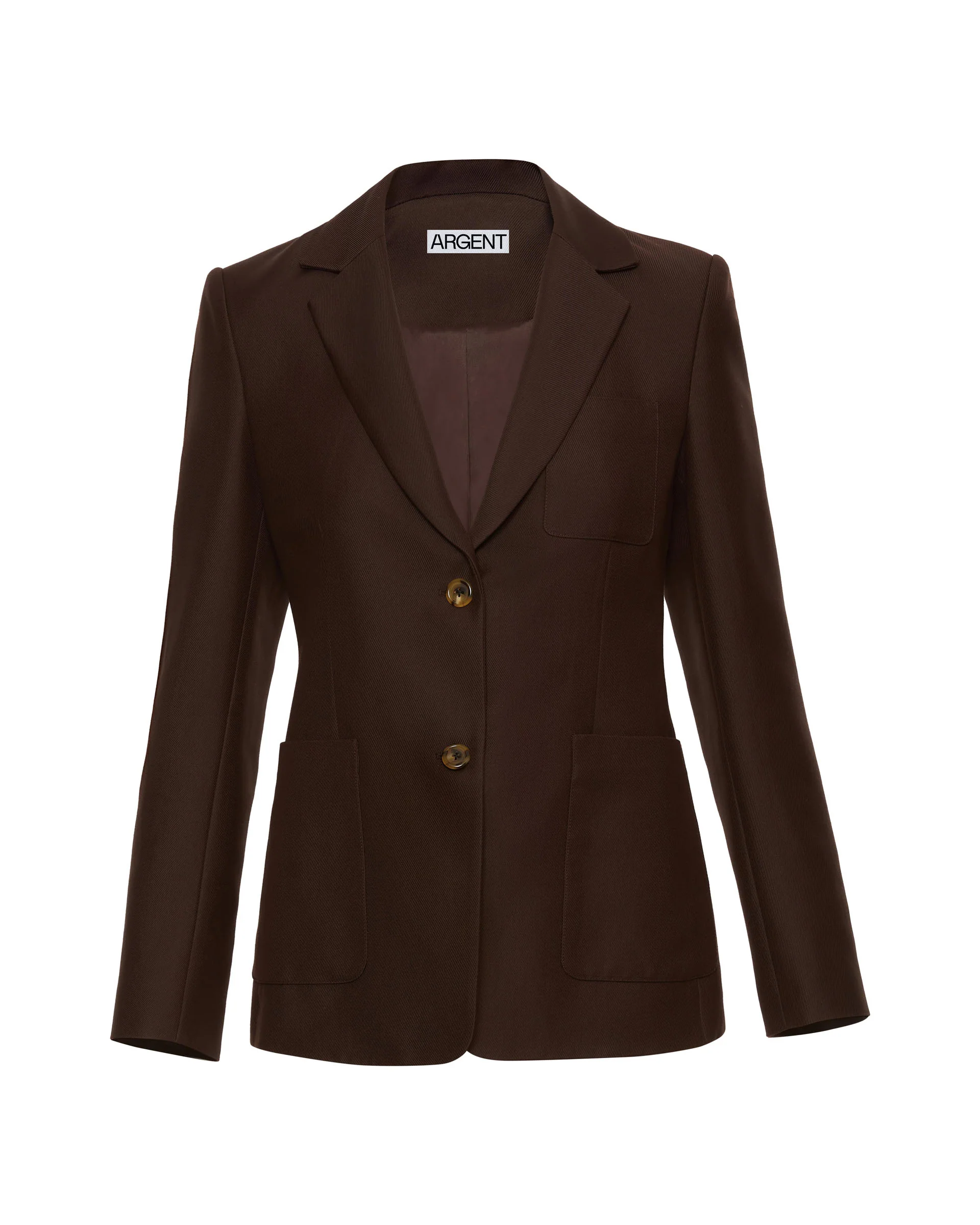 Weekend Blazer in Structured Viscose Twill | Chocolate - Image 12