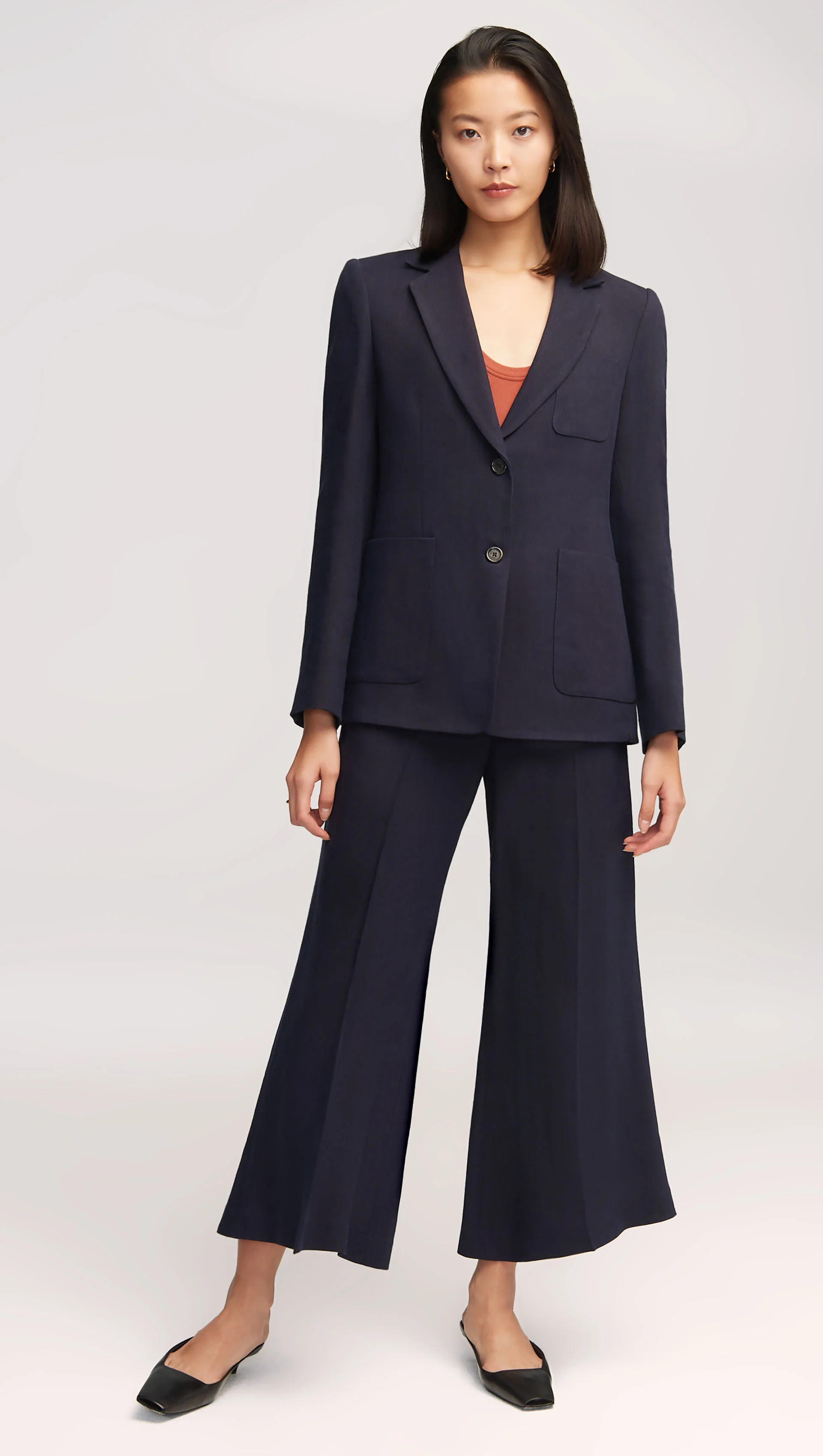 Weekend Blazer in Textured Linen Twill | Midnight - Image 2