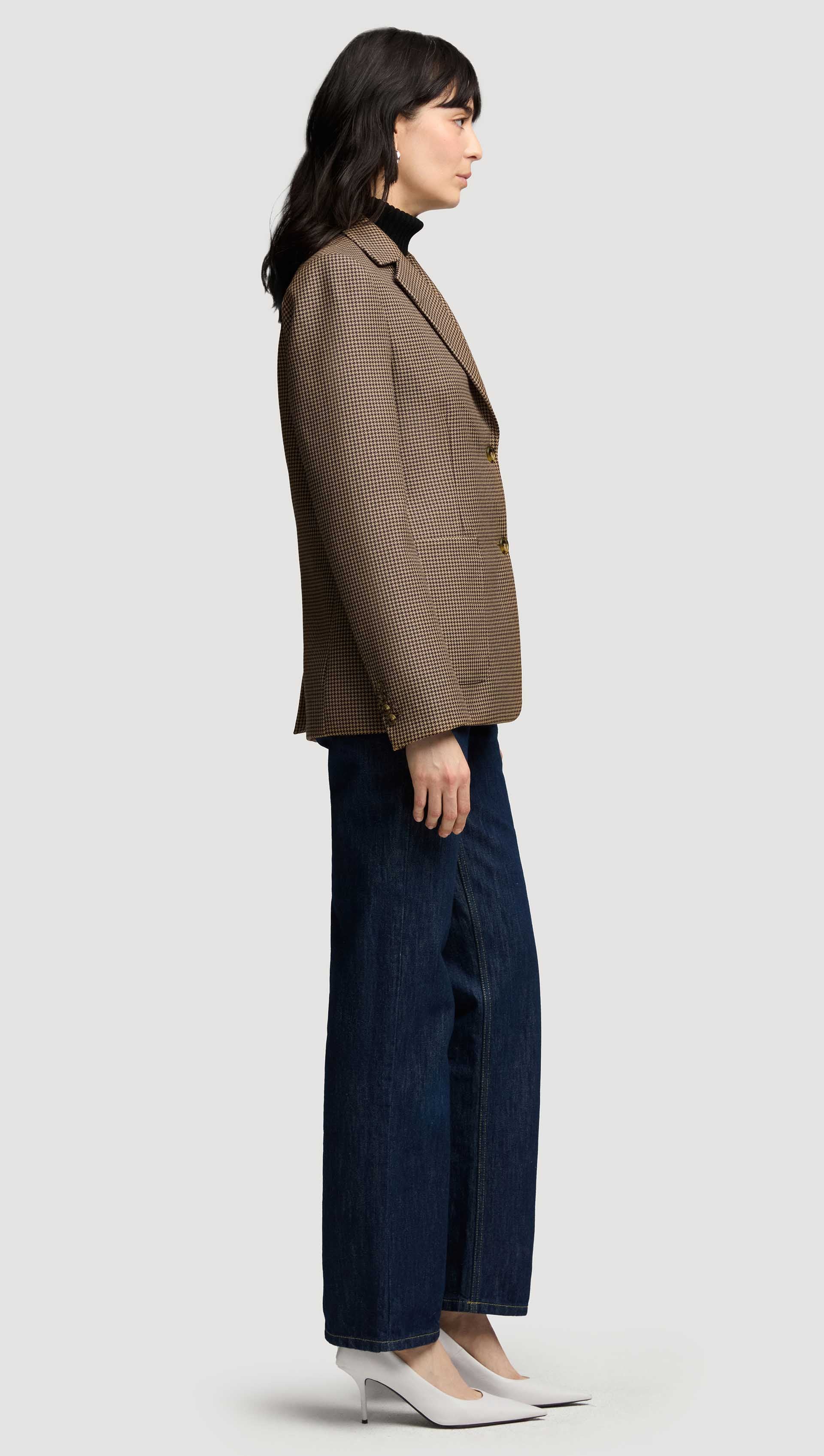 Weekend Blazer in Wool | Brown Houndstooth - Image 4