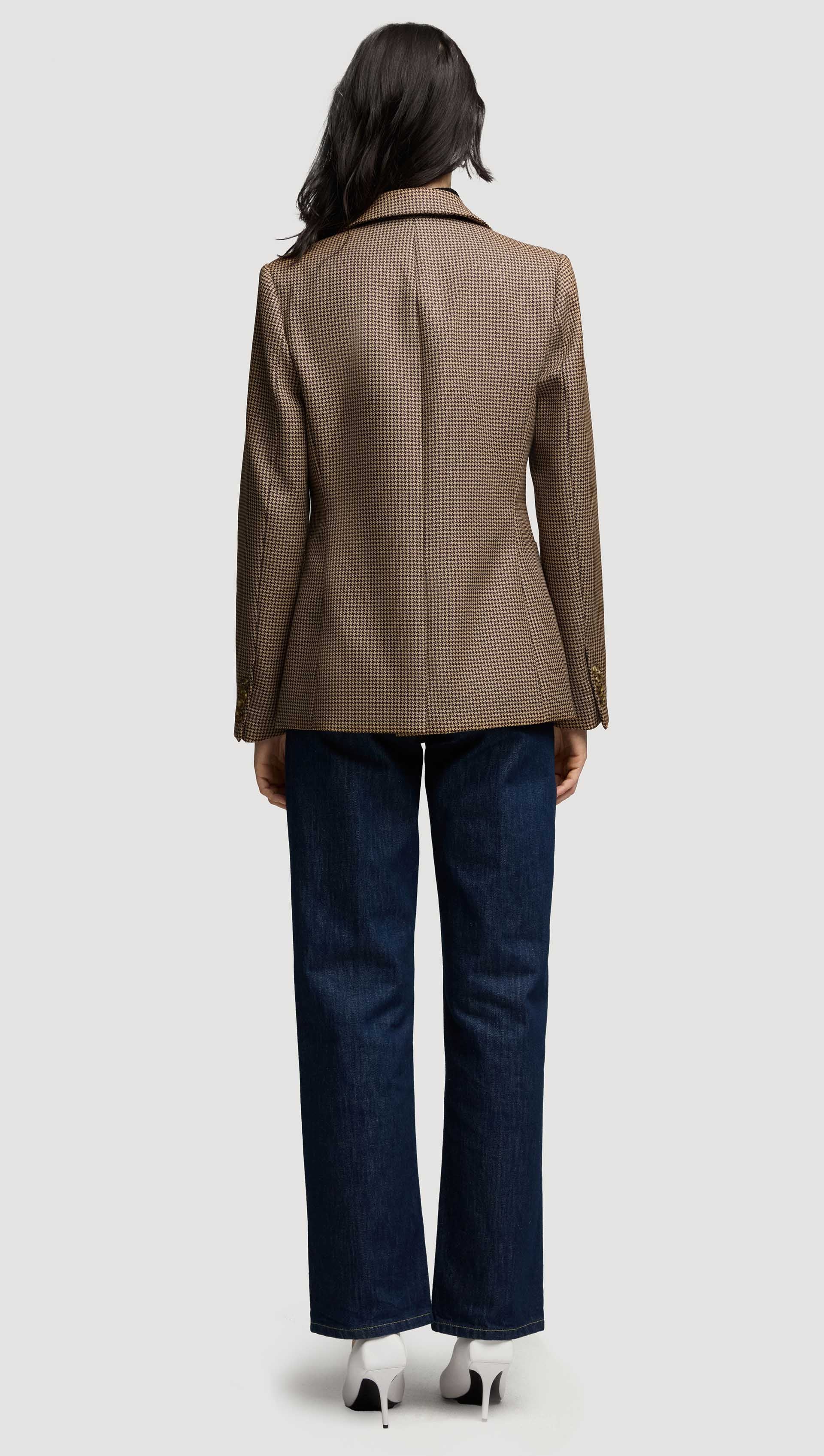Weekend Blazer in Wool | Brown Houndstooth - Image 5
