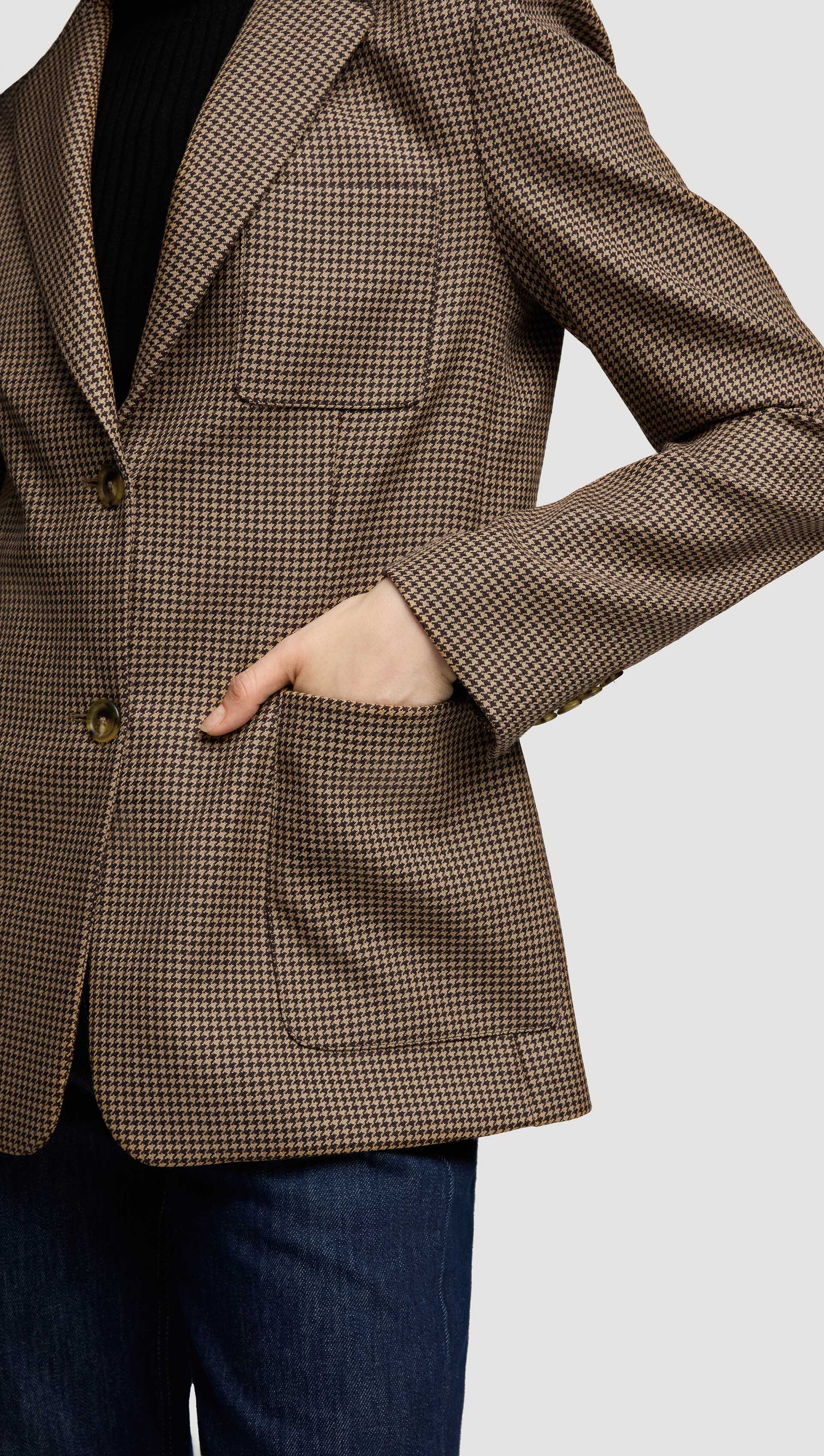 Weekend Blazer in Wool | Brown Houndstooth - Image 6