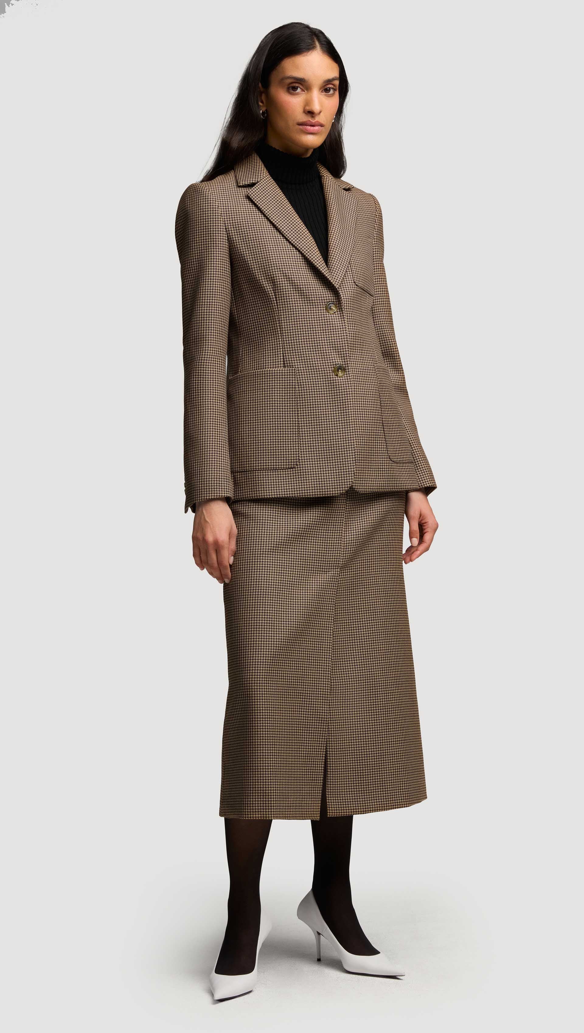 Weekend Blazer in Wool | Brown Houndstooth - Image 7