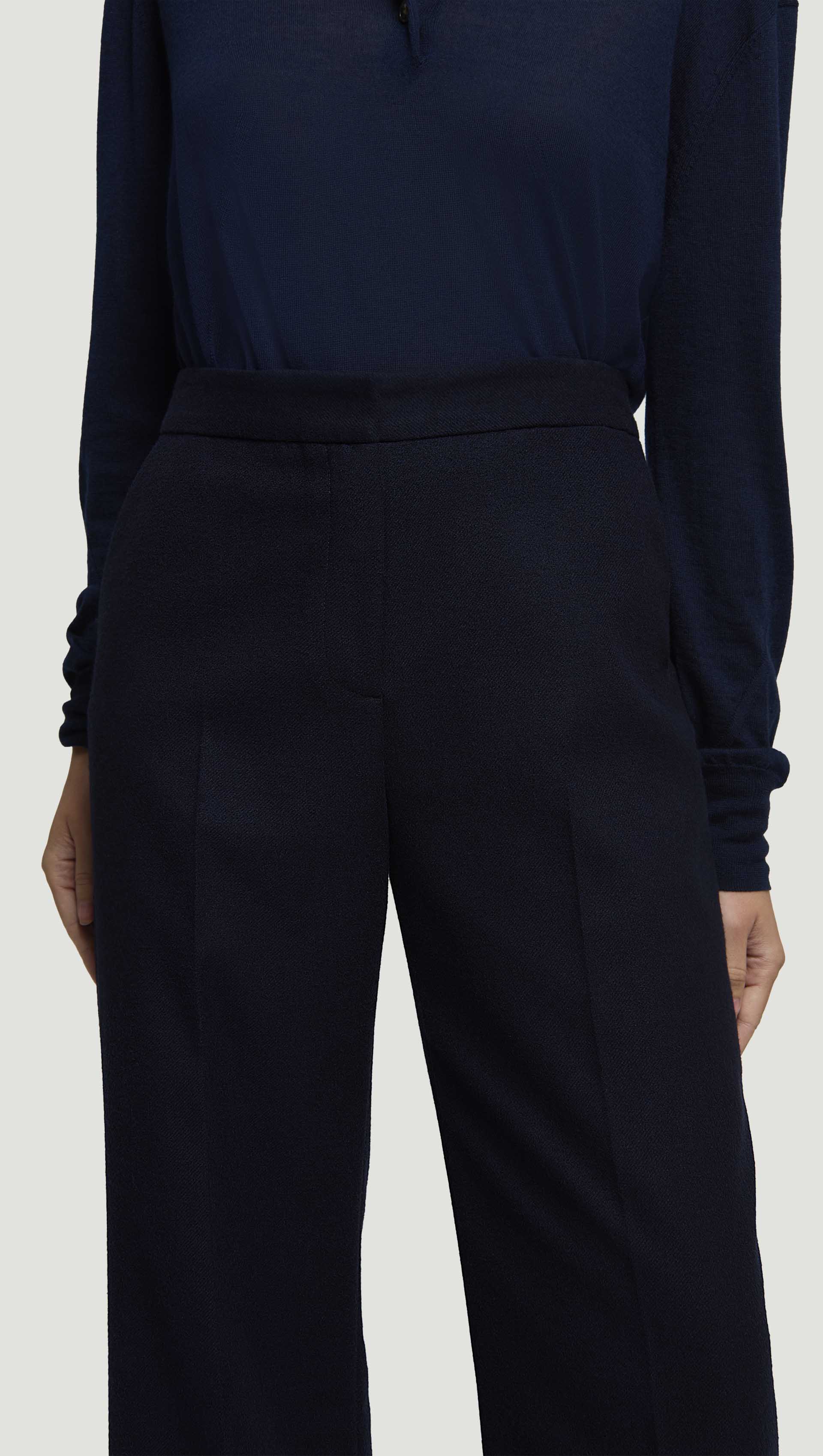 Wide Leg Trouser in Double-Faced Wool | Navy - Image 4