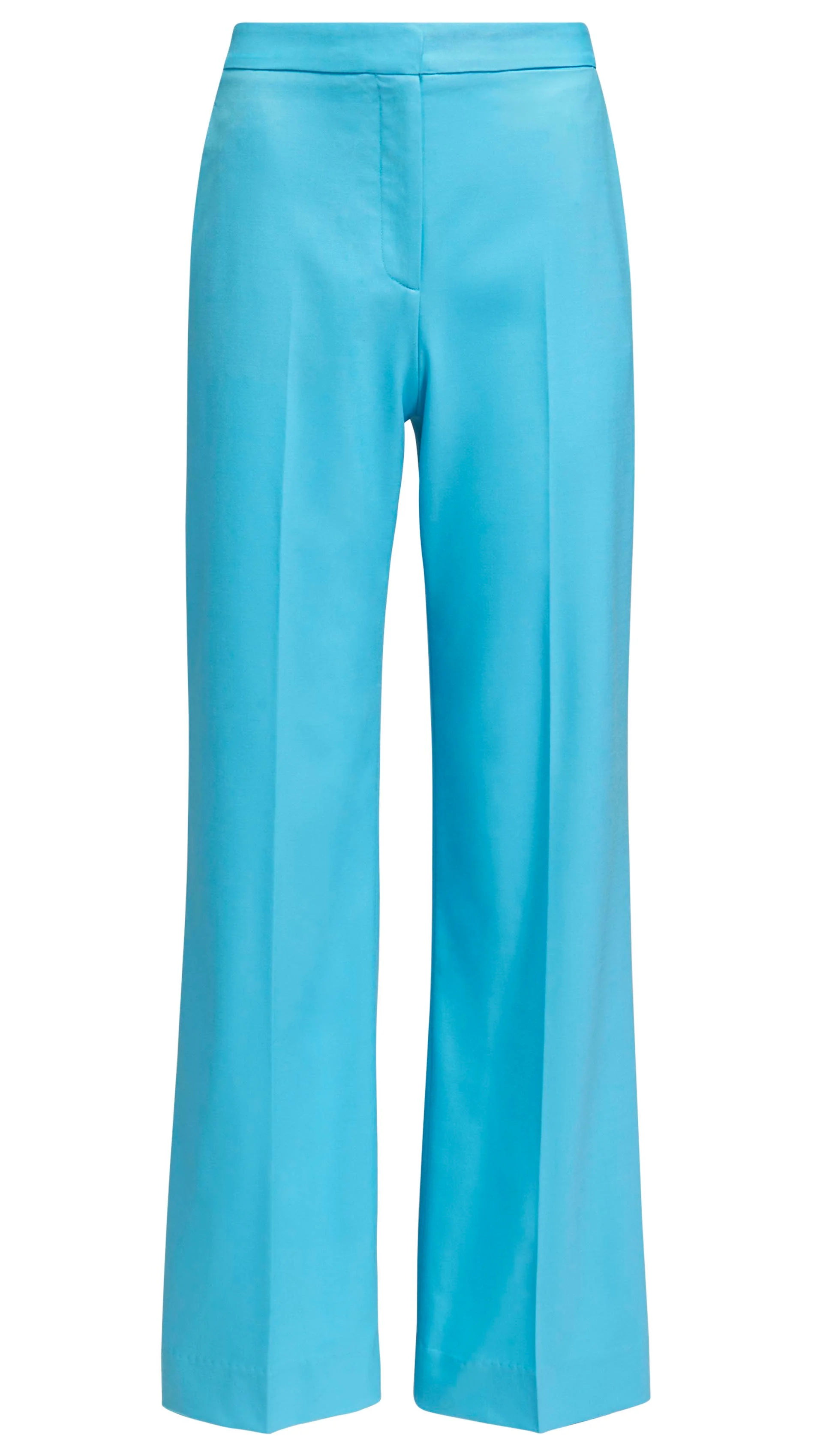 Wide Leg Trouser in Seasonless Wool | Aqua - Image 9