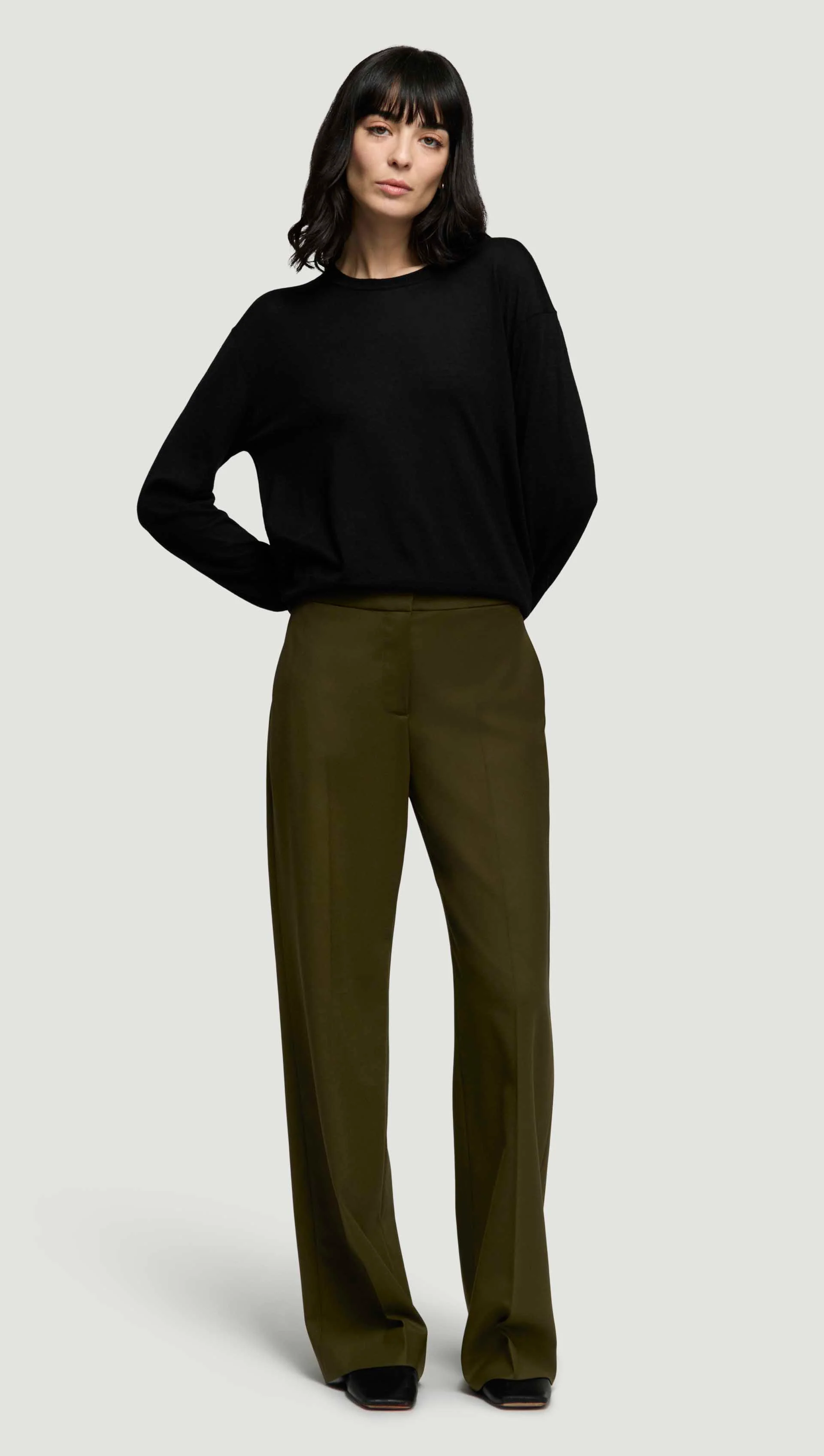 Wide Leg Trouser in Seasonless Wool | Basil - Image 2