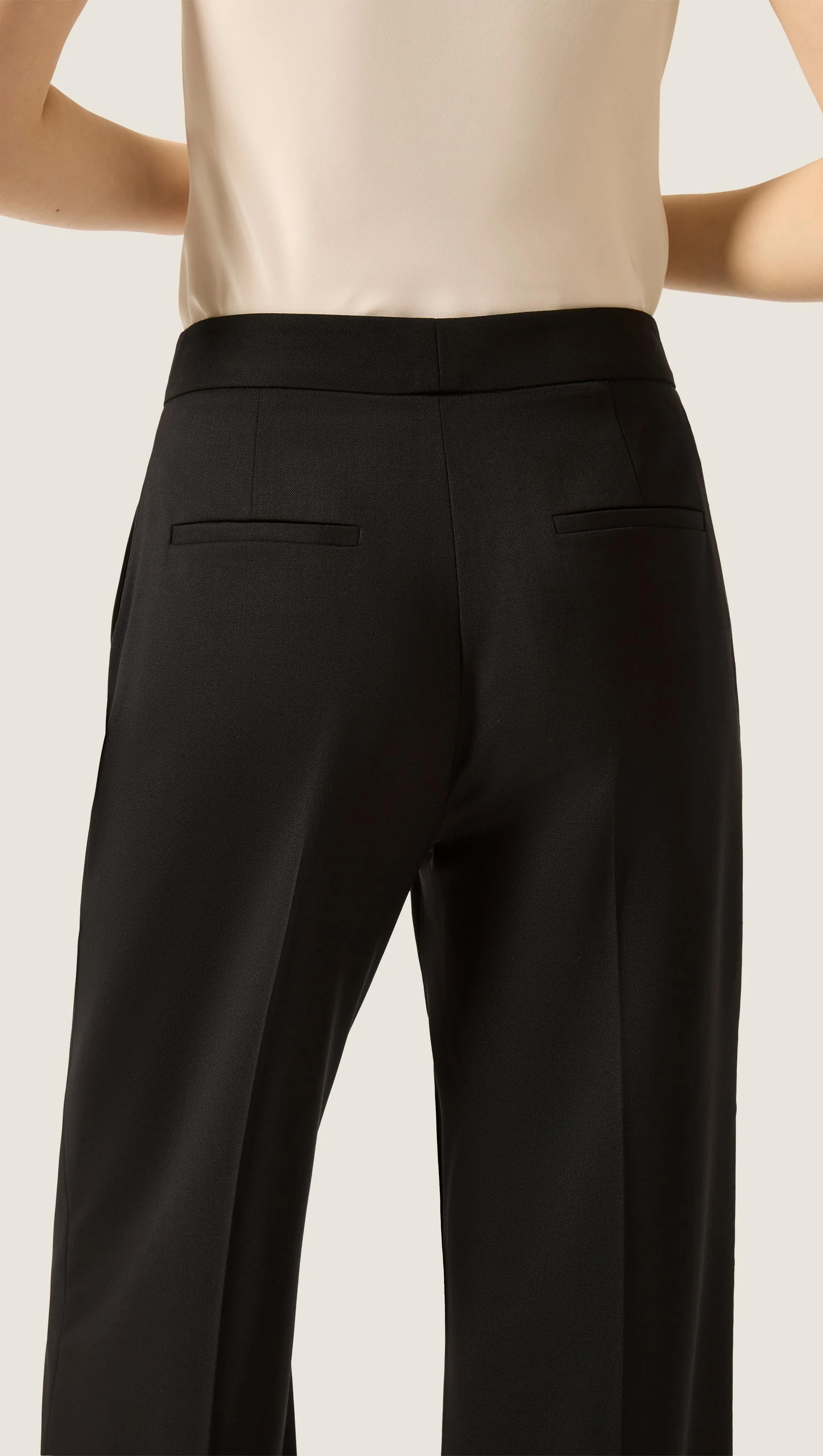 Wide Leg Trouser in Seasonless Wool | Black - Image 3