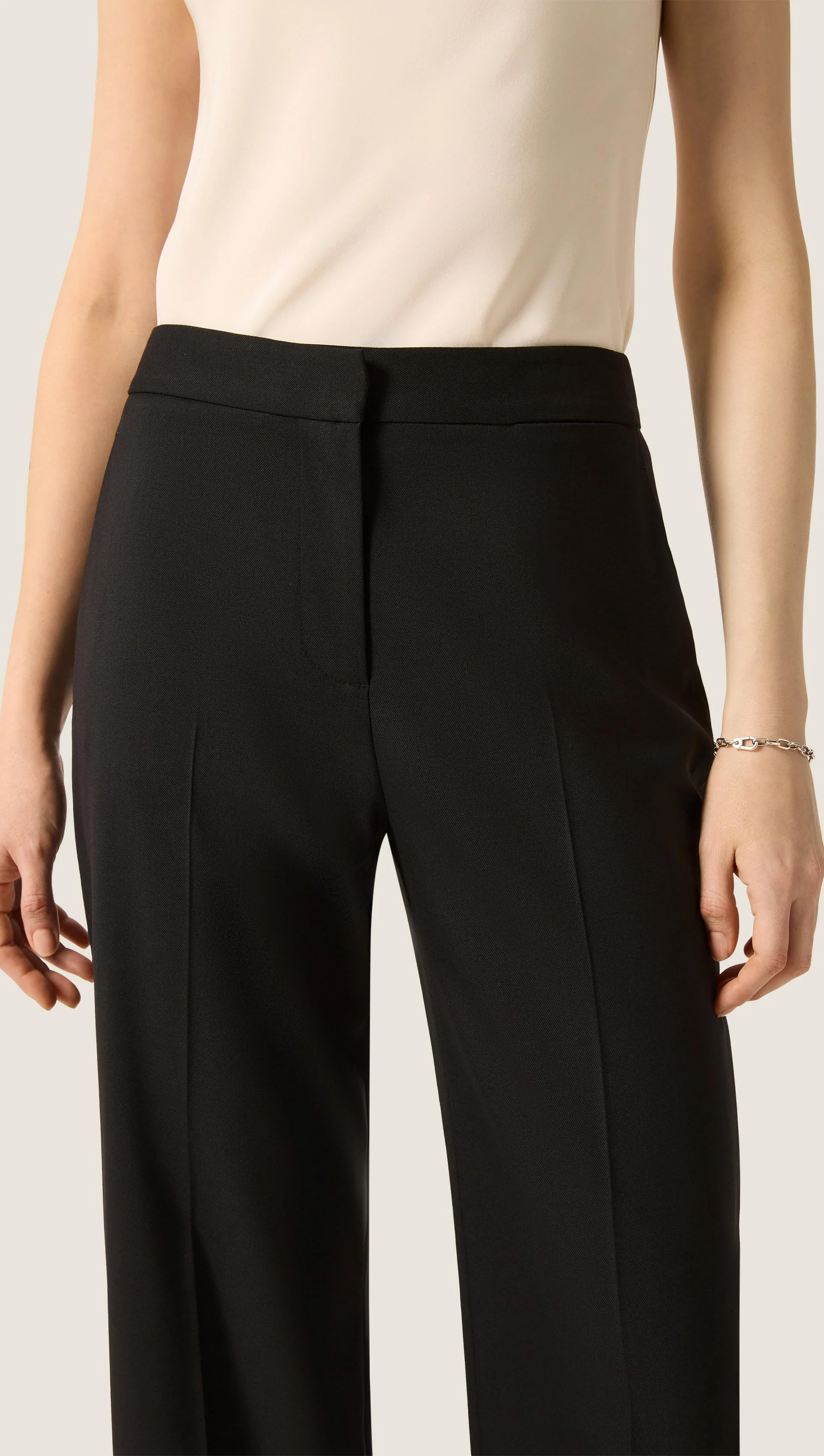 Wide Leg Trouser in Seasonless Wool | Black - Image 6