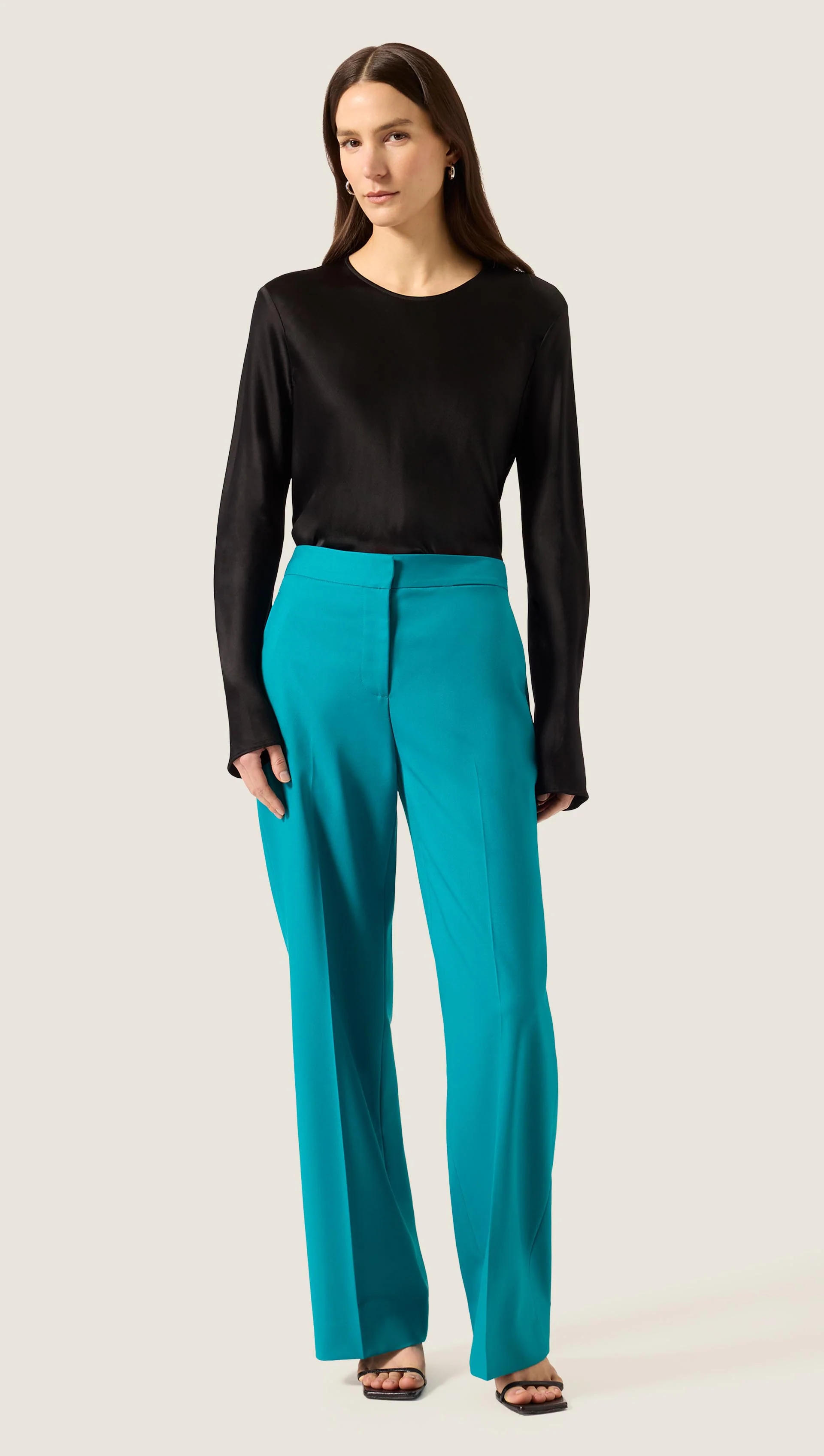 Wide Leg Trouser in Seasonless Wool | Mar