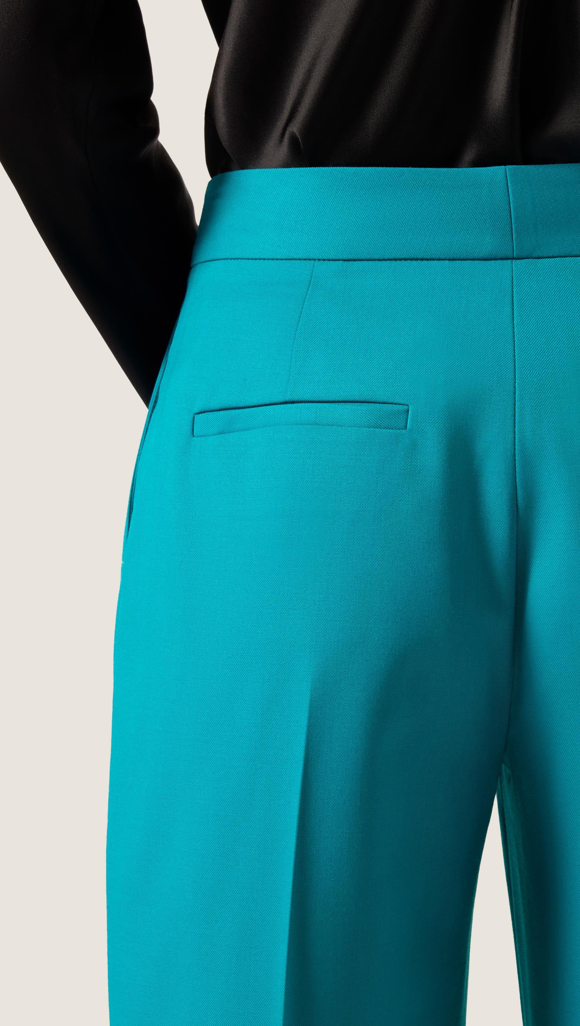Wide Leg Trouser in Seasonless Wool | Mar - Image 6